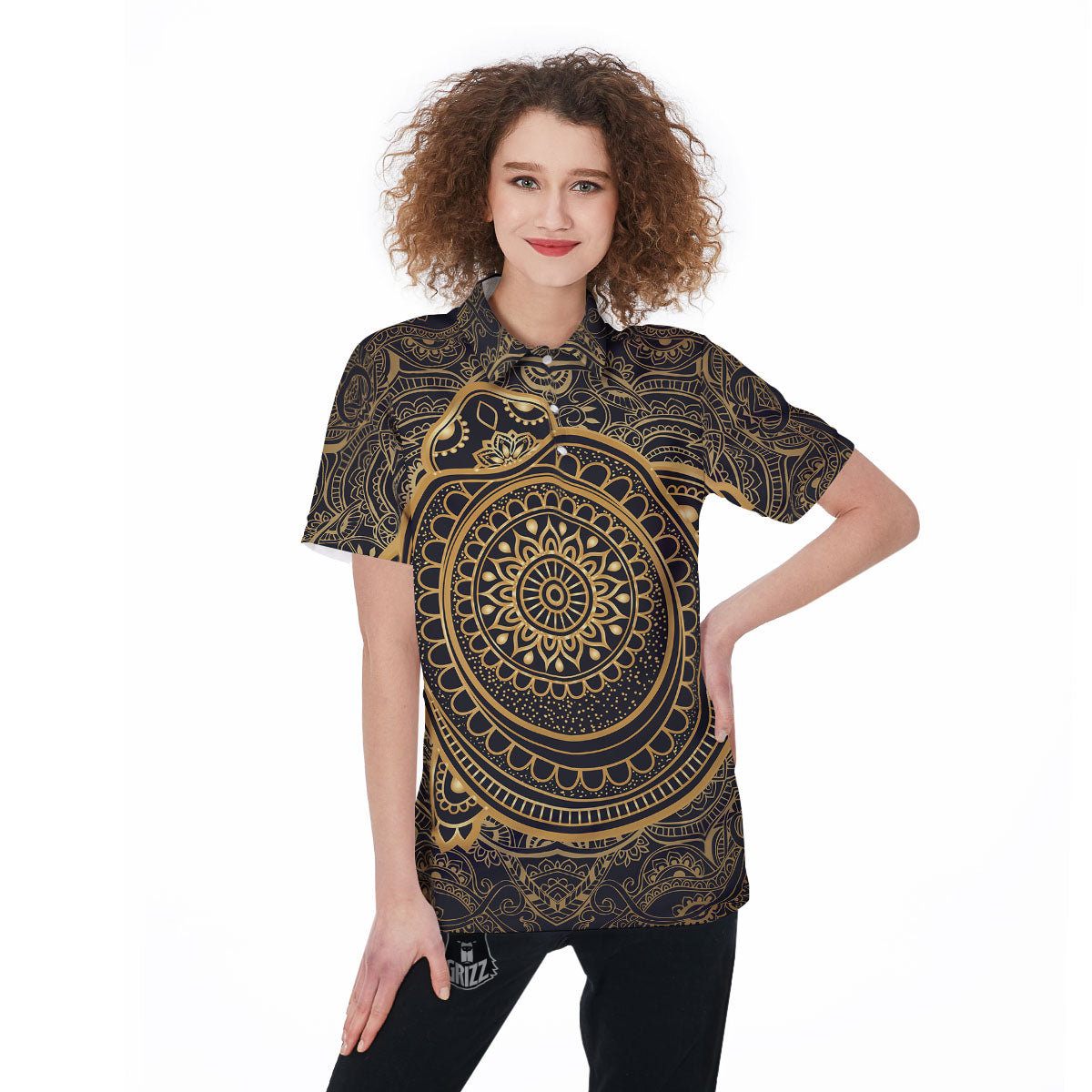 Sea Turtle Native Bohemian Print Women's Golf Shirts-grizzshop