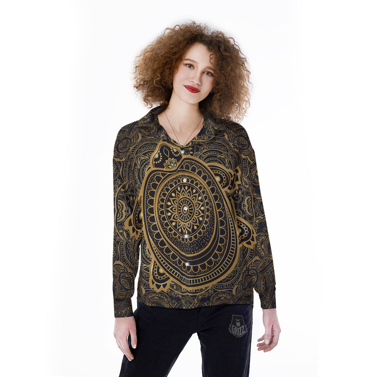 Sea Turtle Native Bohemian Print Women's Long Sleeve Shirts-grizzshop