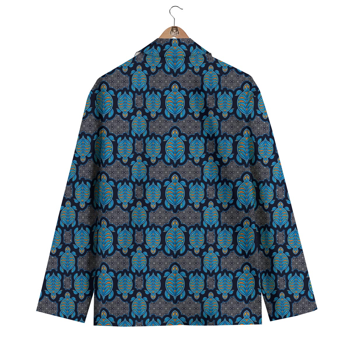 Sea Turtle Retro Print Pattern Men's Blazer-grizzshop