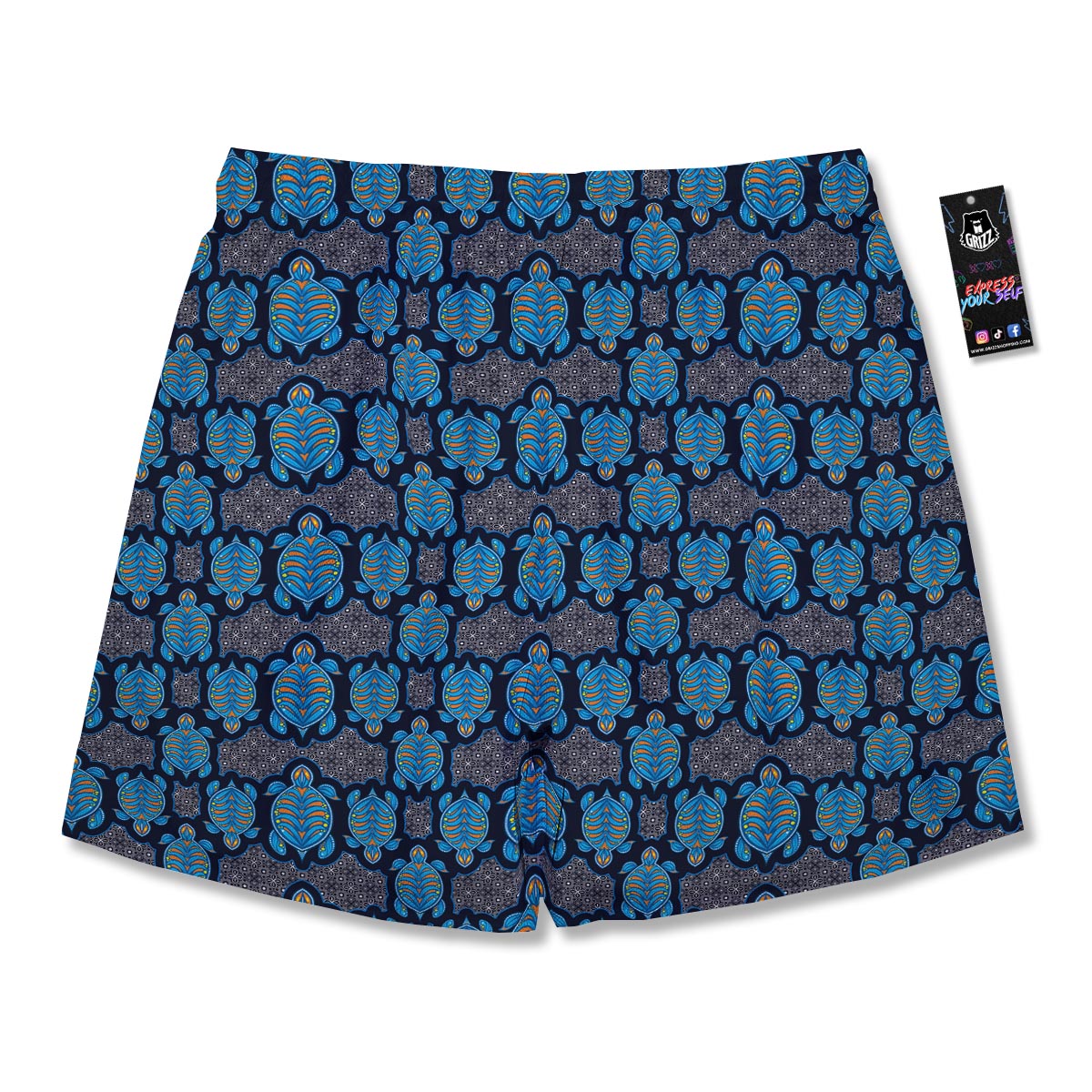 Sea Turtle Retro Print Pattern Men's Running Shorts-grizzshop