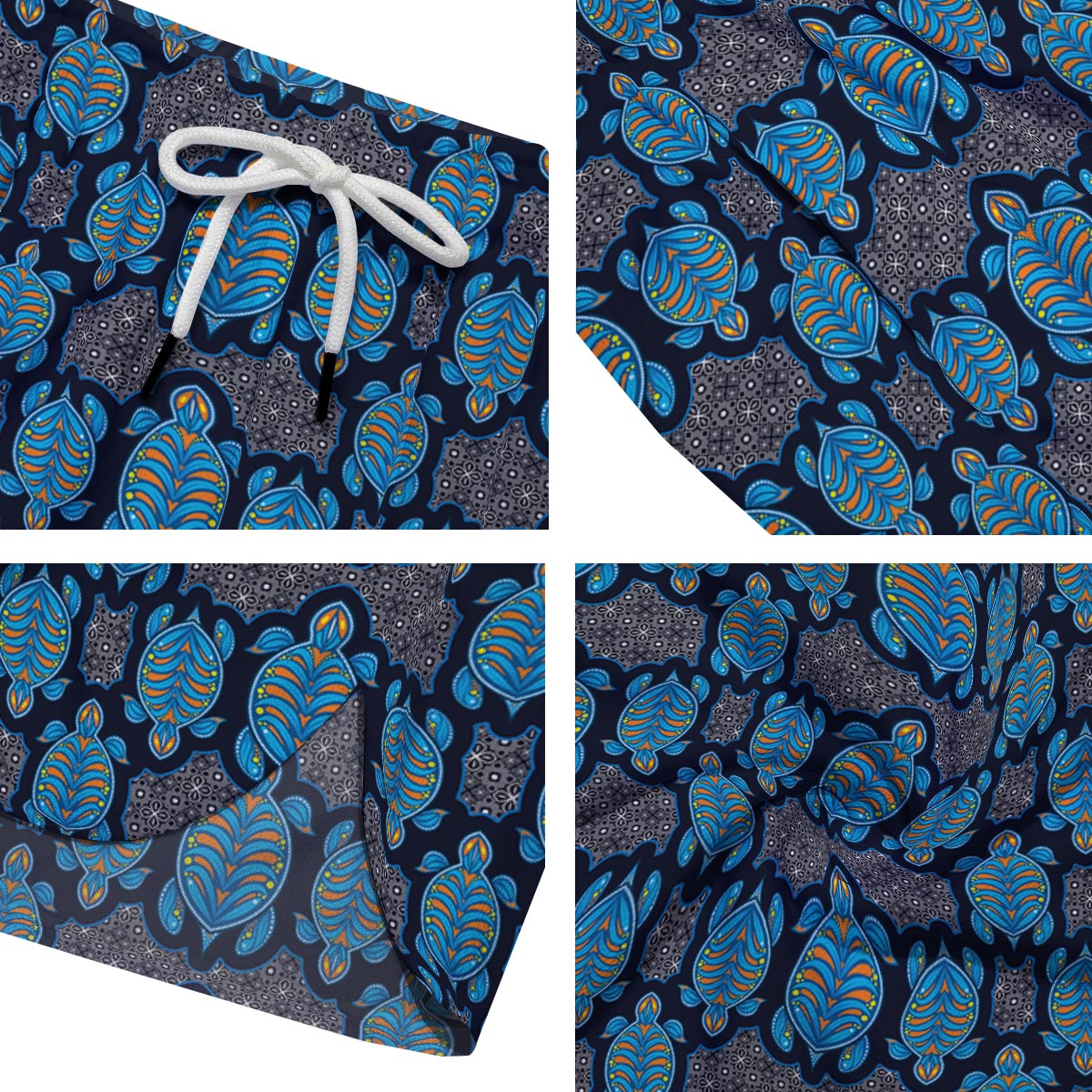 Sea Turtle Retro Print Pattern Men's Running Shorts-grizzshop