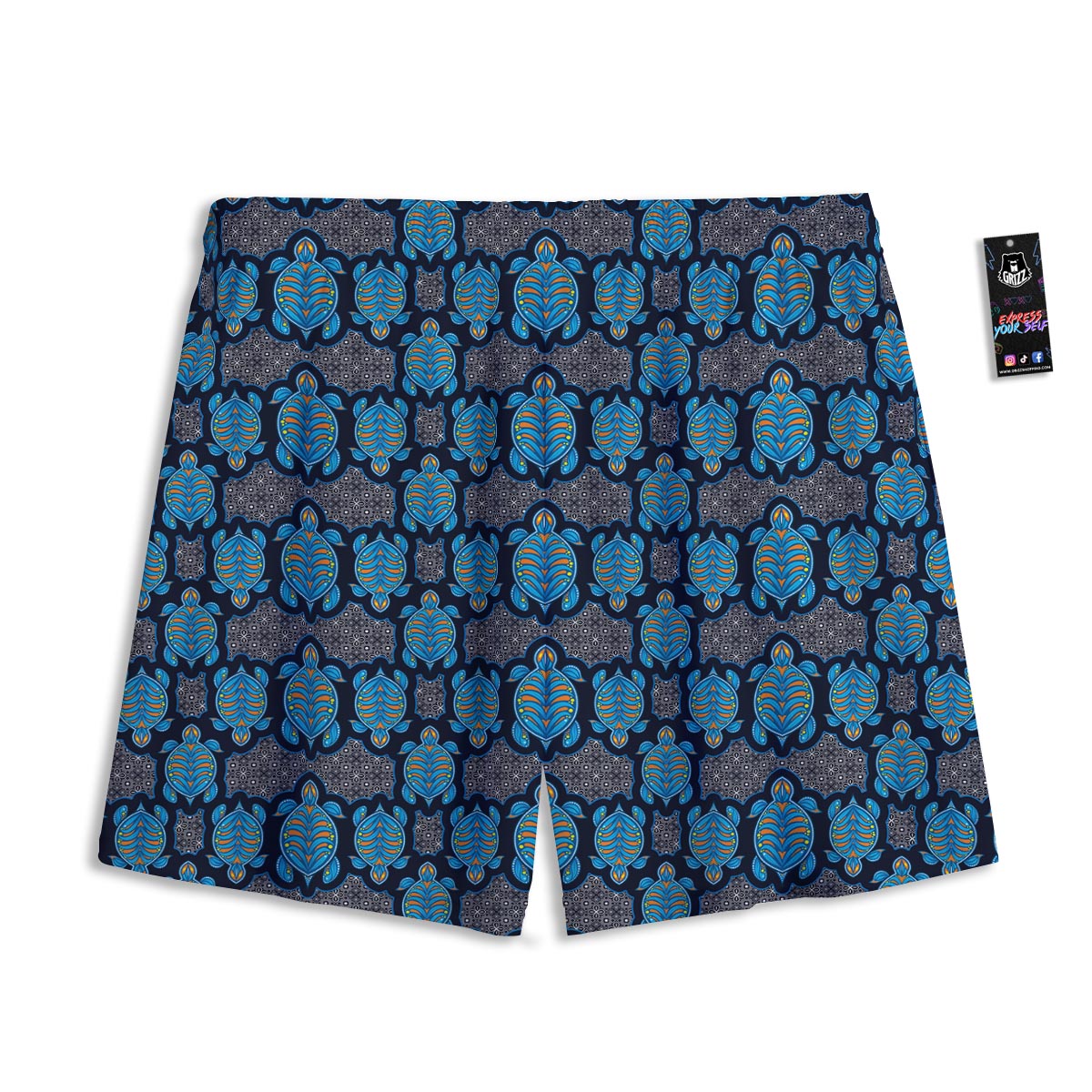 Sea Turtle Retro Print Pattern Mesh Shorts
