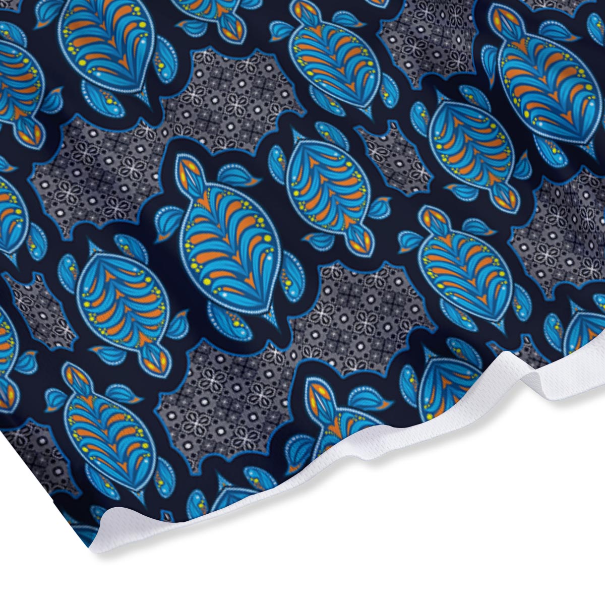 Sea Turtle Retro Print Pattern Mesh Shorts