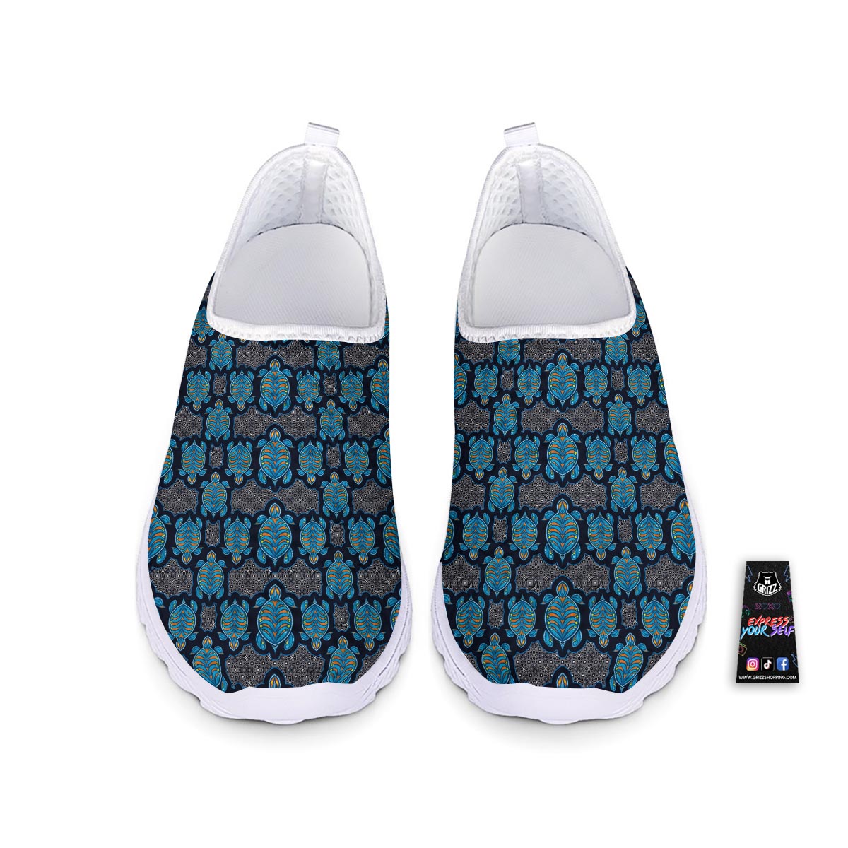 Sea Turtle Retro Print Pattern Nurse Shoes-grizzshop