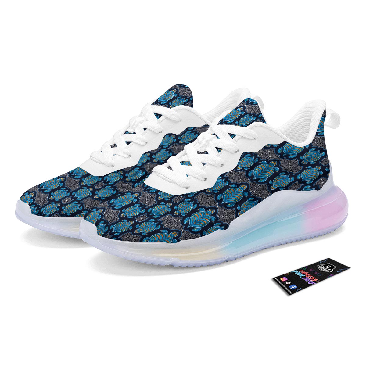 Sea Turtle Retro Print Pattern Running Sneakers-grizzshop