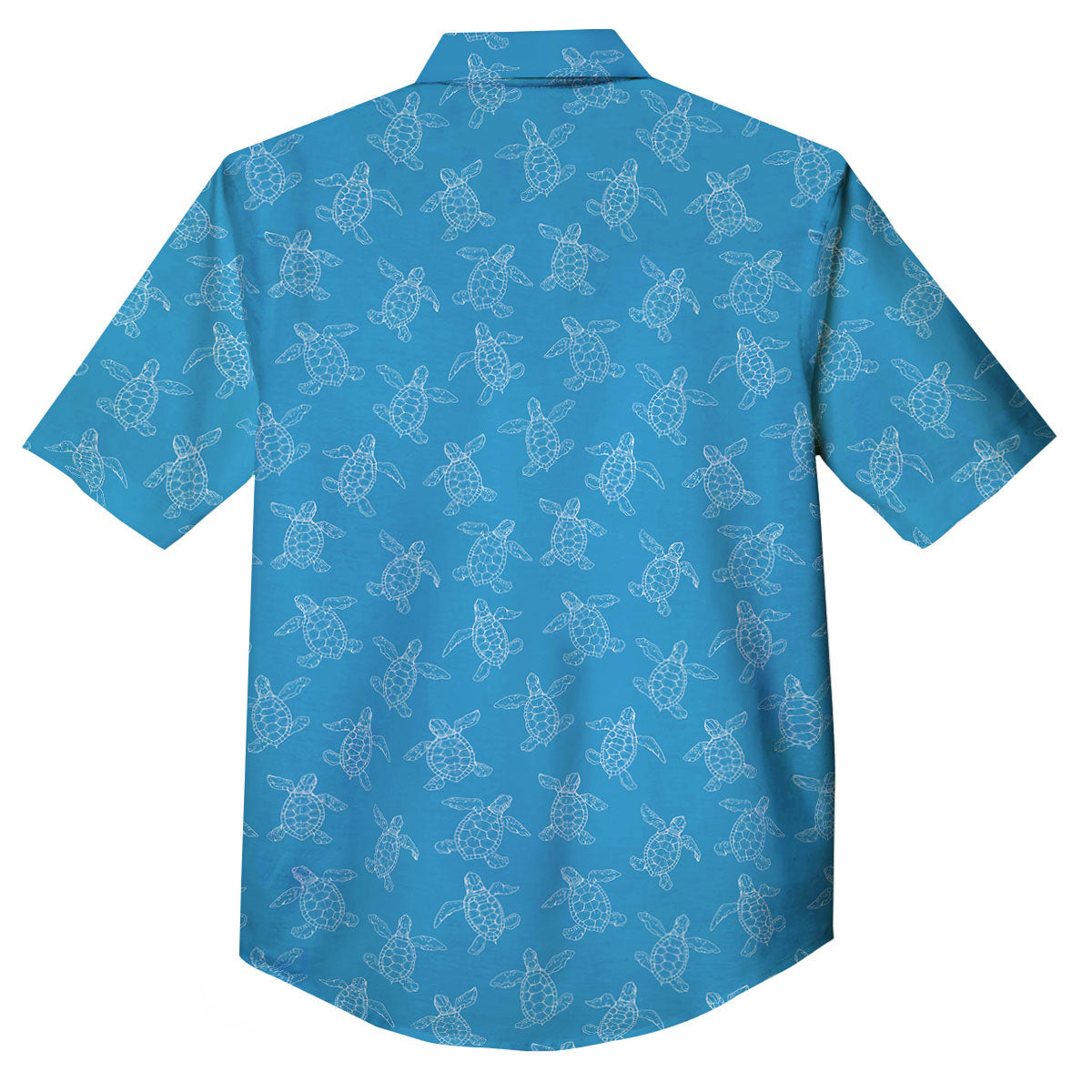 Sea Turtle White And Blue Print Pattern Button Up Shirt-grizzshop