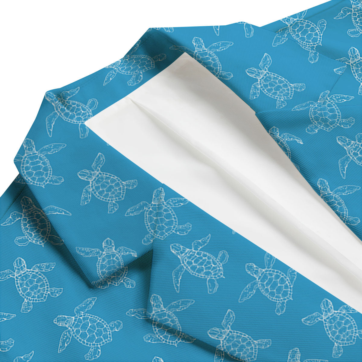 Sea Turtle White And Blue Print Pattern Men's Blazer-grizzshop