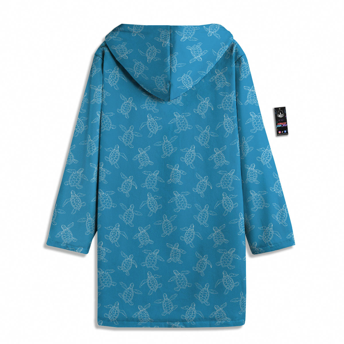Sea Turtle White And Blue Print Pattern Men's Windbreaker Jacket-grizzshop