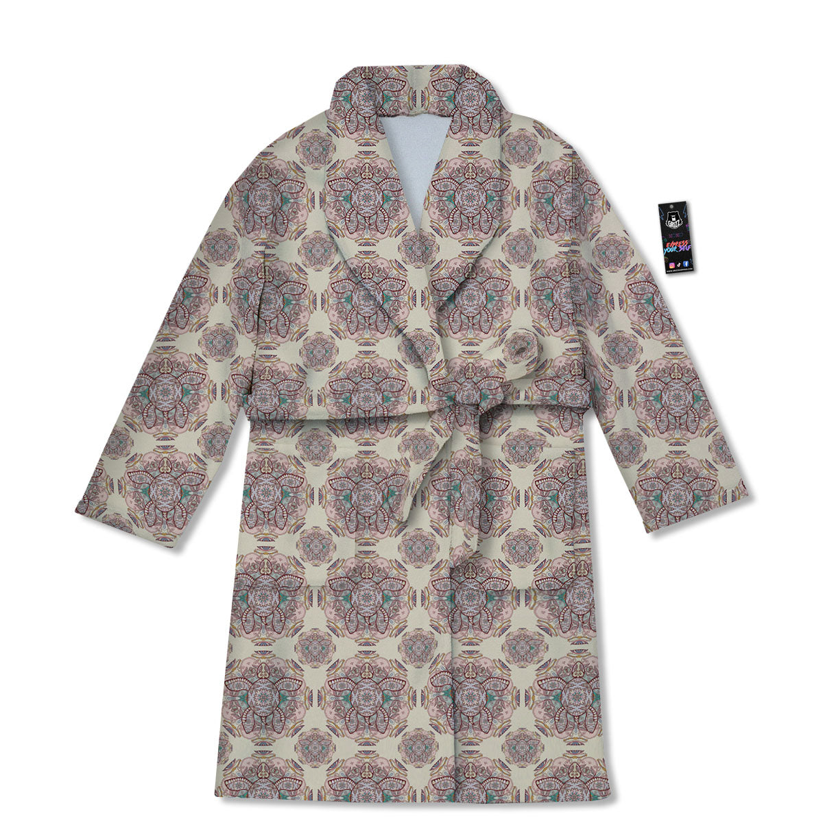 Sea Turtles Ethnic Print Bathrobe-grizzshop