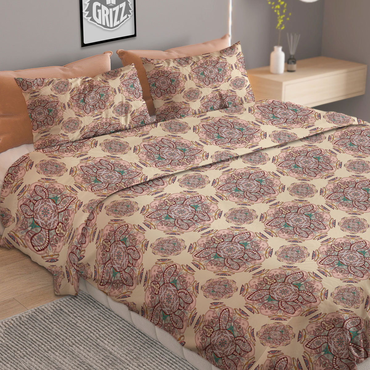 Sea Turtles Ethnic Print Duvet Cover Bedding Set