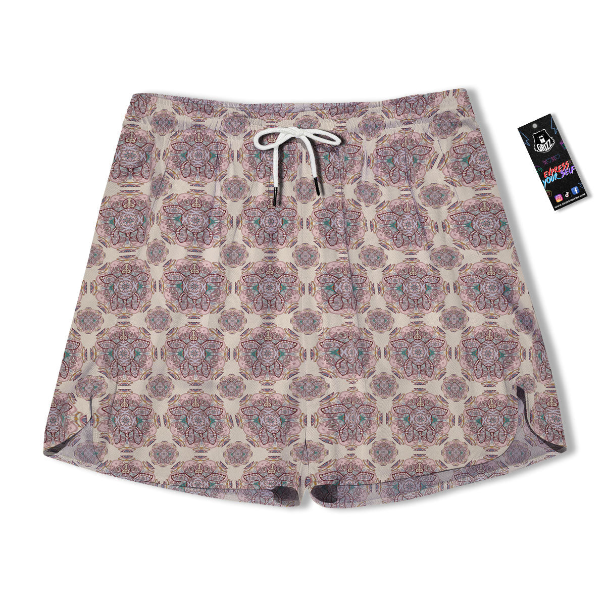 Sea Turtles Ethnic Print Men's Running Shorts-grizzshop