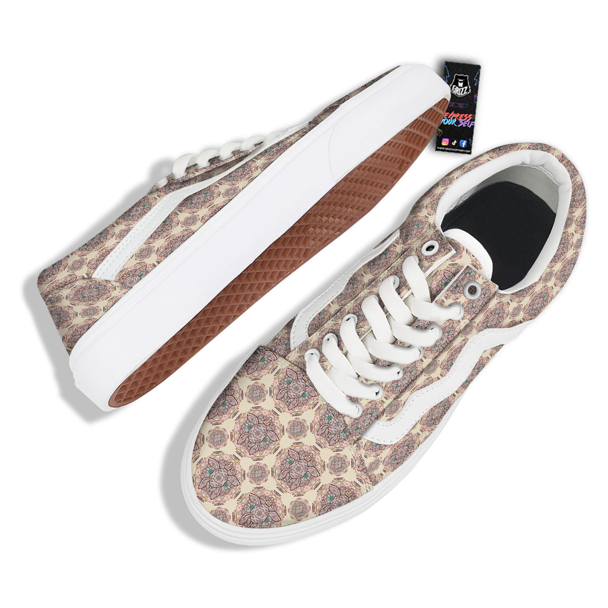 Sea Turtles Ethnic Print Skate Shoes-grizzshop