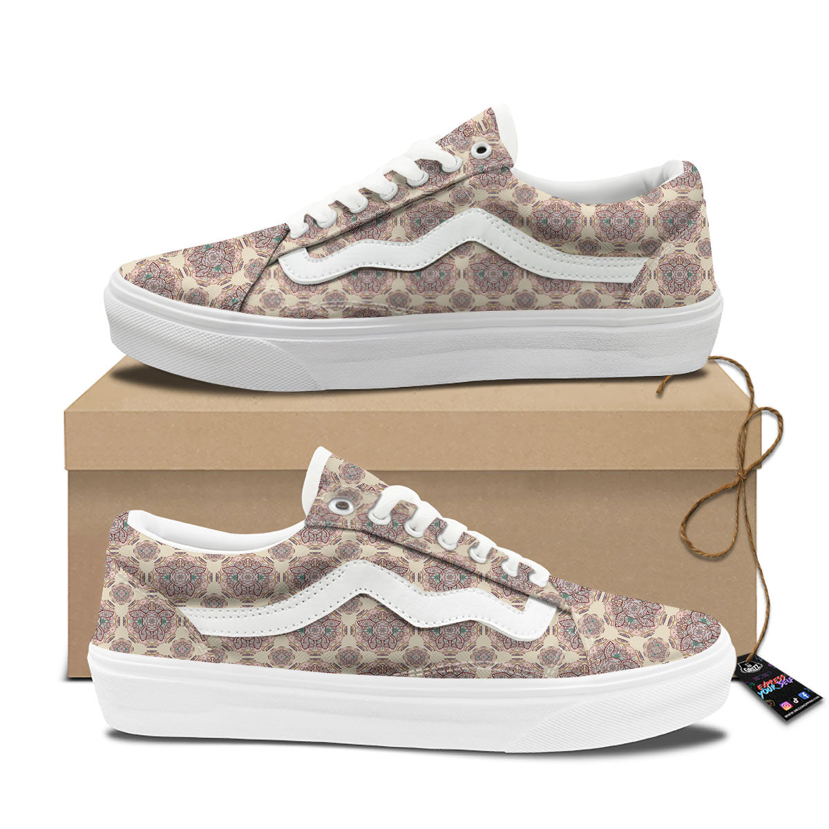 Sea Turtles Ethnic Print Skate Shoes-grizzshop