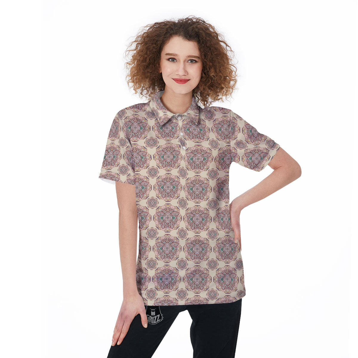 Sea Turtles Ethnic Print Women's Golf Shirts-grizzshop