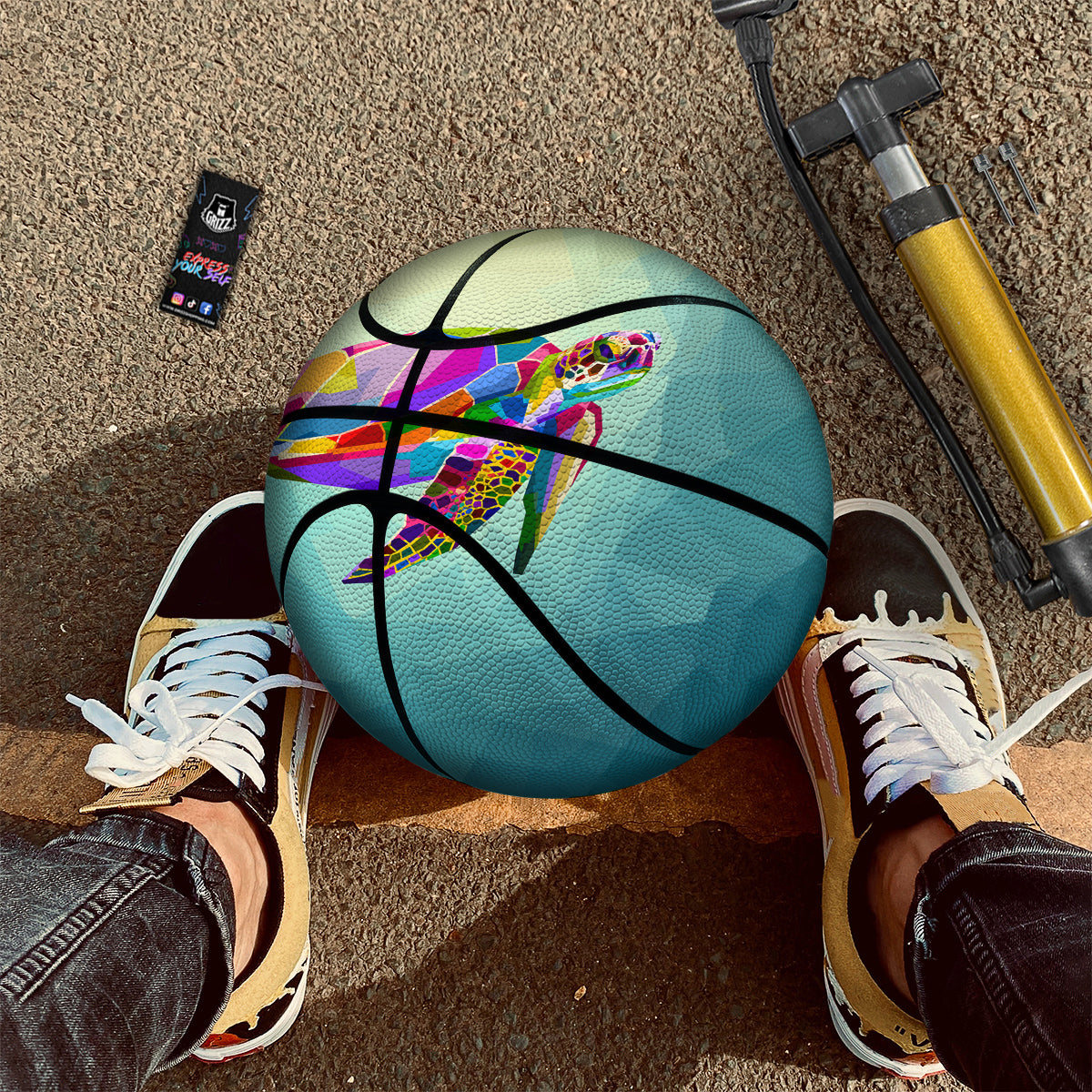 Sea Turtle Colorful Print Basketball