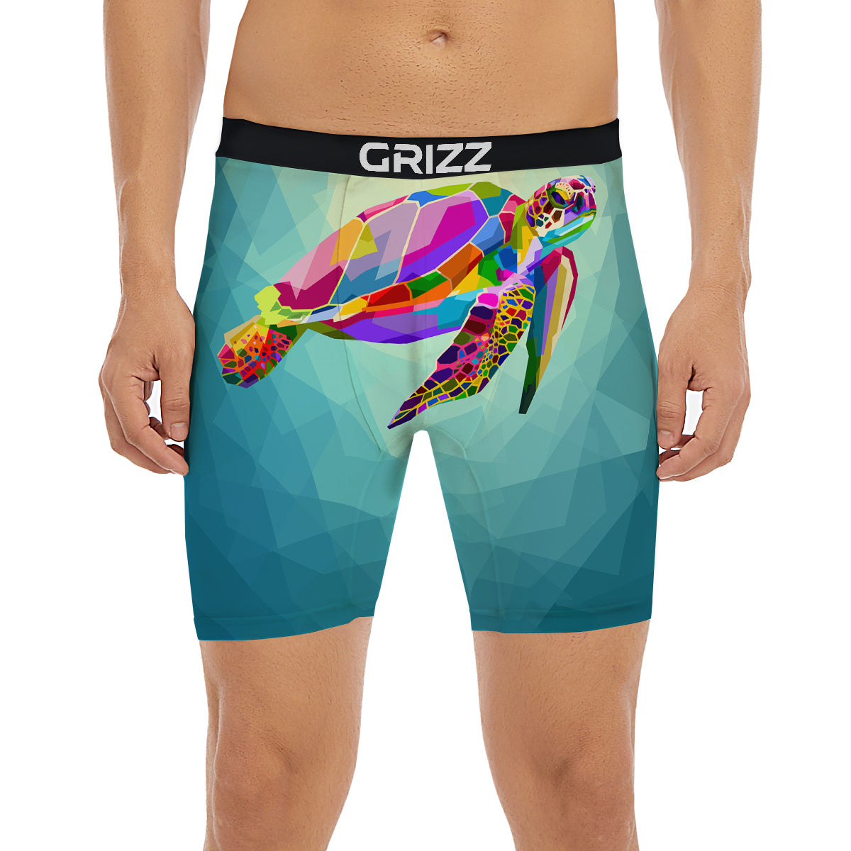 Sea Turtle Colorful Print Boxer Briefs
