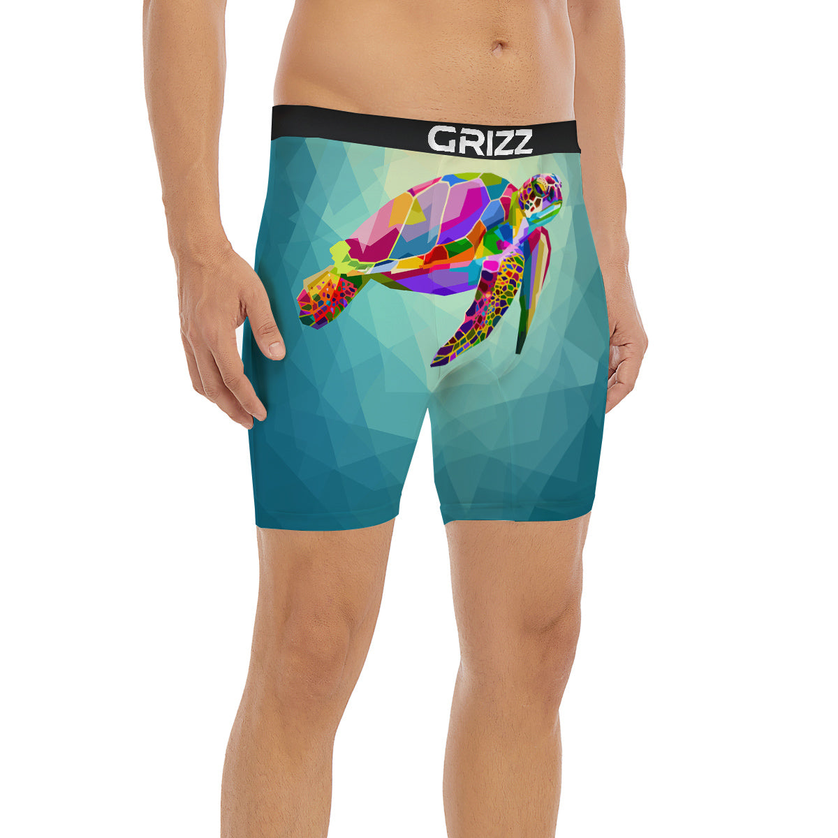 Sea Turtle Colorful Print Boxer Briefs