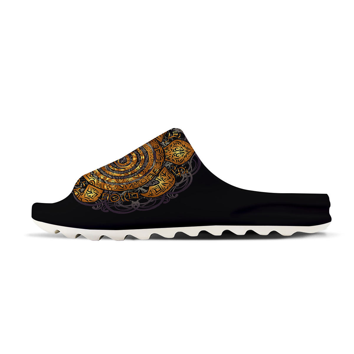 Sea Turtle Golden Tribal Print Sandals-grizzshop