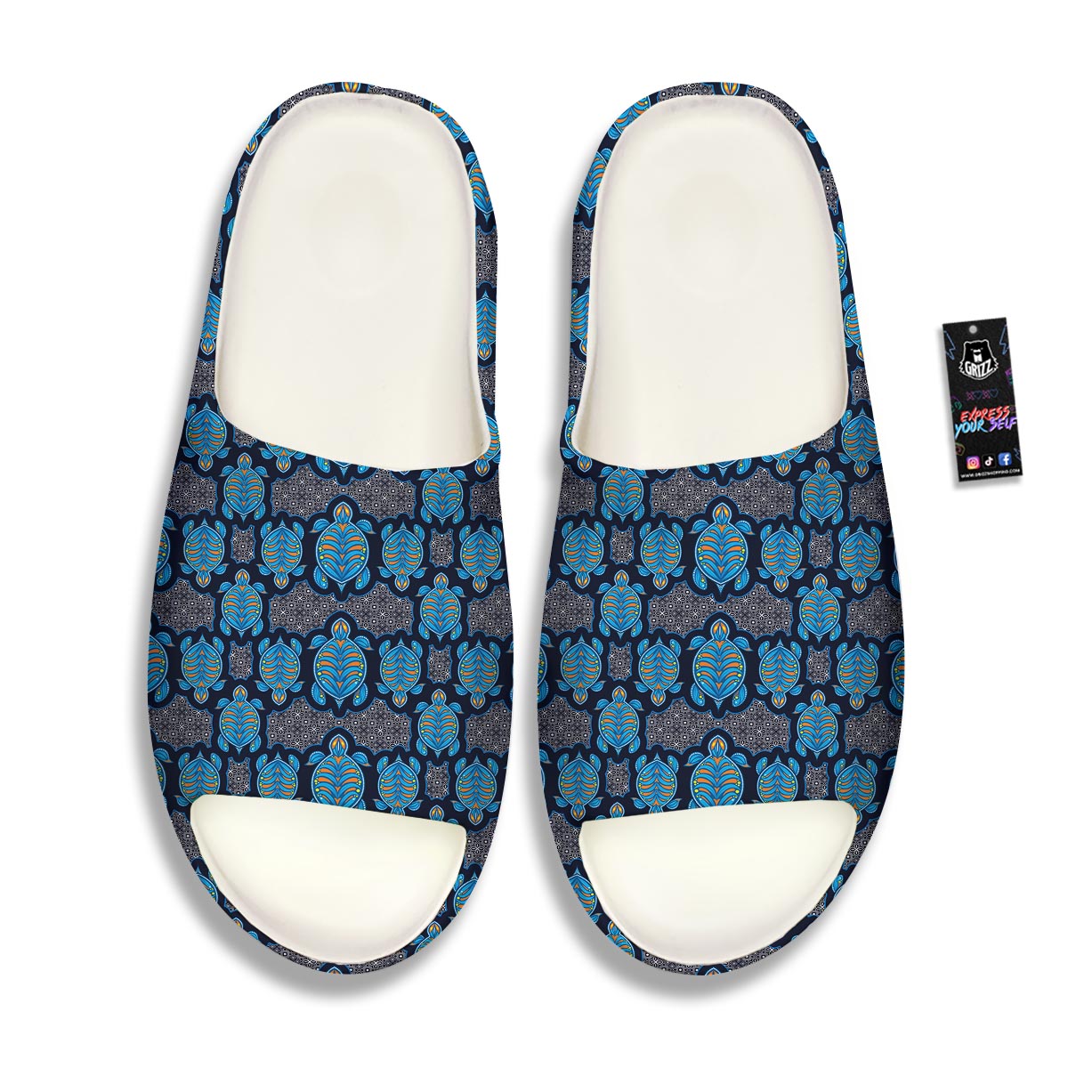 Sea Turtle Retro Print Pattern Sandals-grizzshop