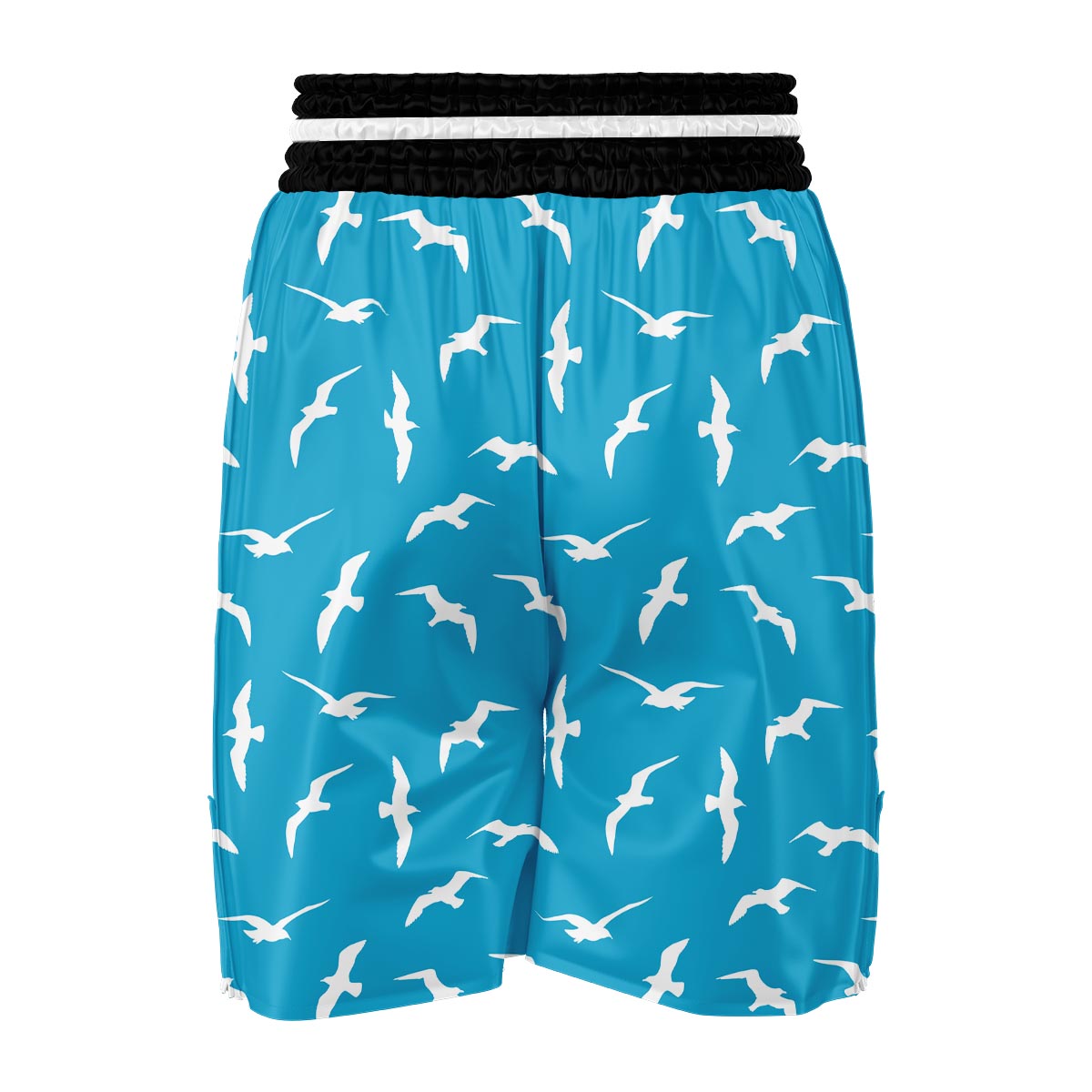 Seagull Pattern Print Boxing Shorts-grizzshop