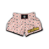 Seagull Pink Pattern Print Muay Thai Boxing Shorts-grizzshop