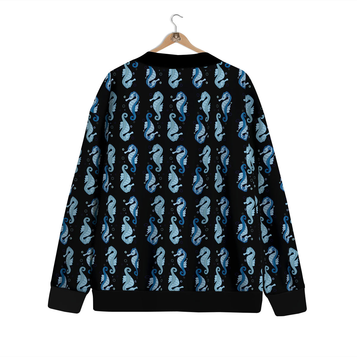 Seahorse Blue Print Pattern Cardigan-grizzshop