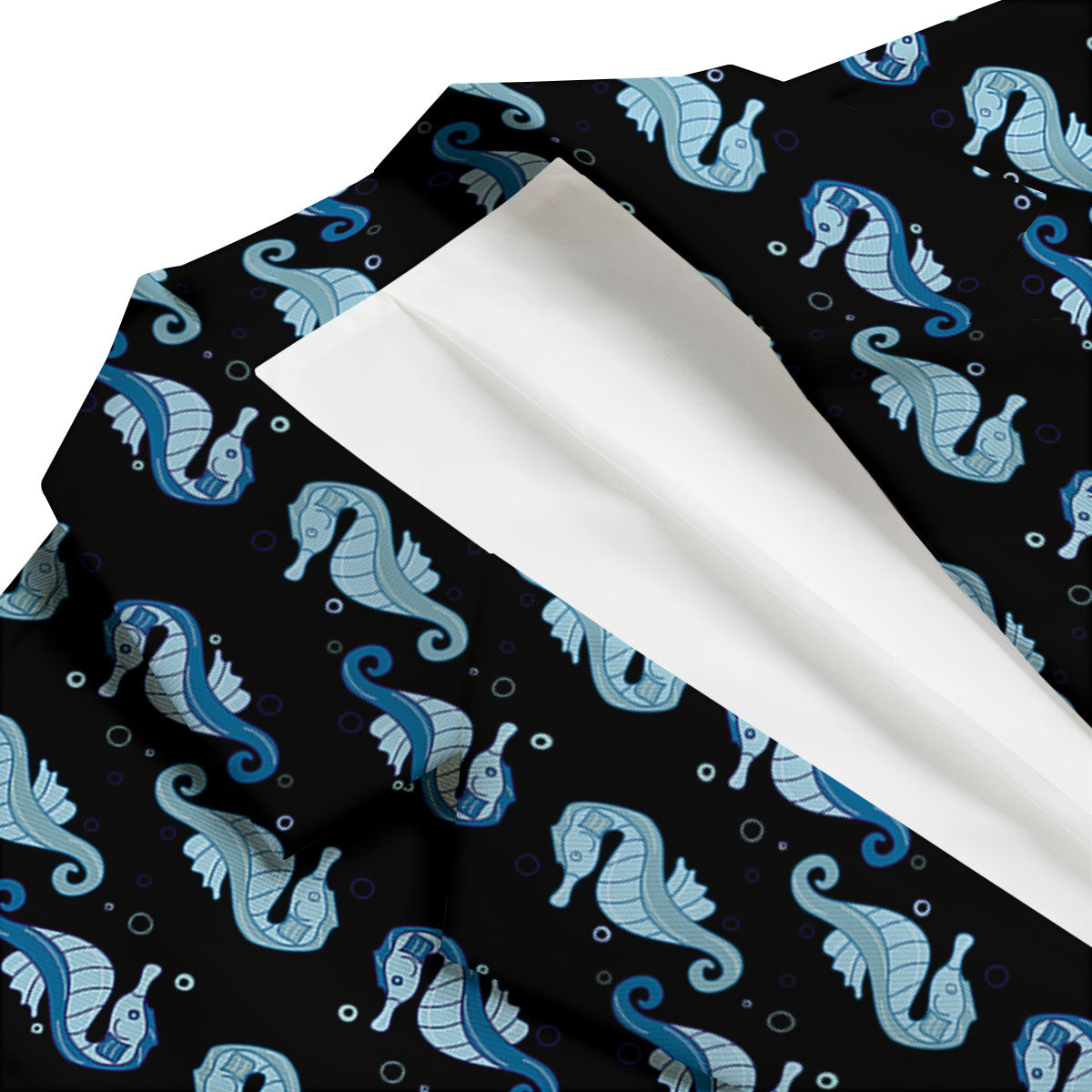 Seahorse Blue Print Pattern Men's Blazer-grizzshop