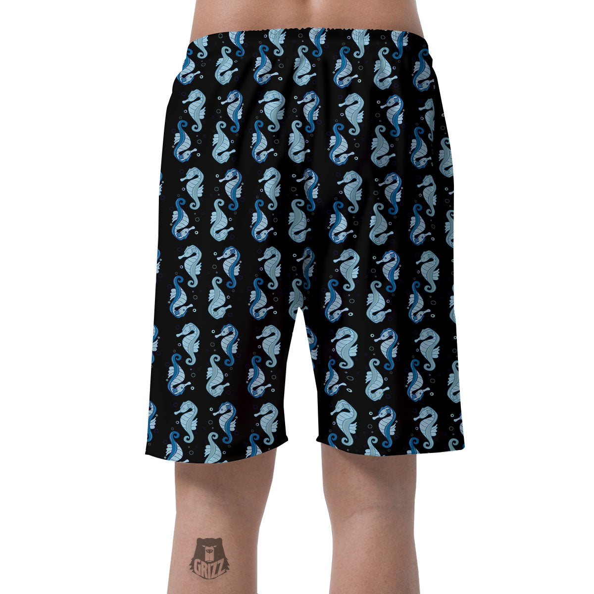 Seahorse Blue Print Pattern Men's Shorts-grizzshop