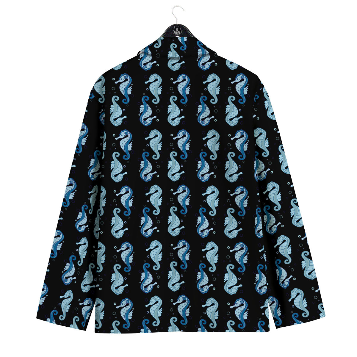 Seahorse Blue Print Pattern Men's Sport Coat-grizzshop