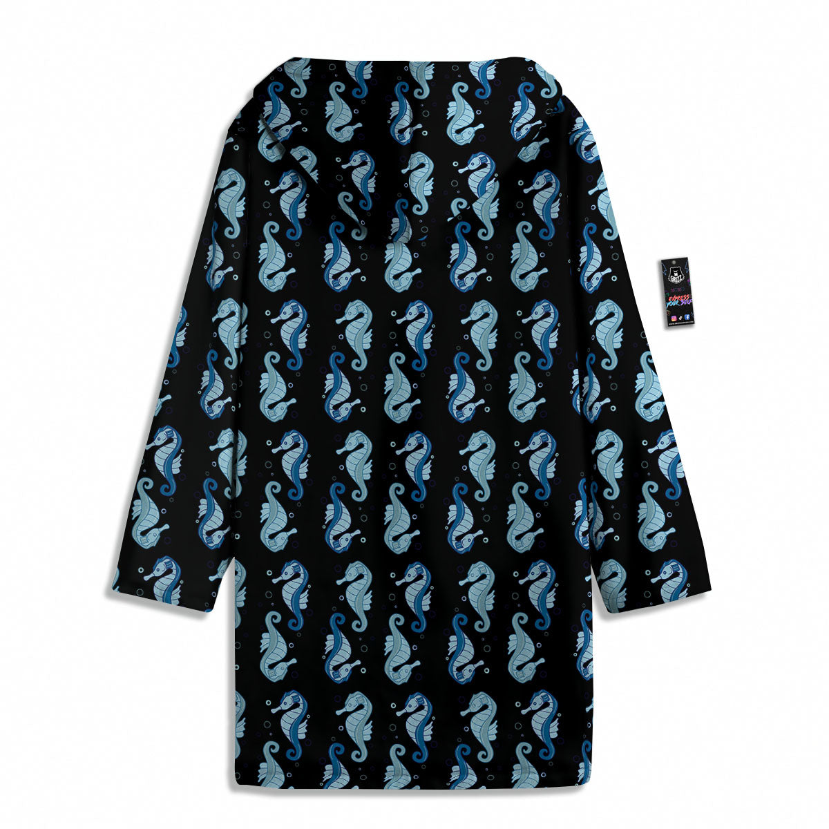 Seahorse Blue Print Pattern Men's Windbreaker Jacket-grizzshop