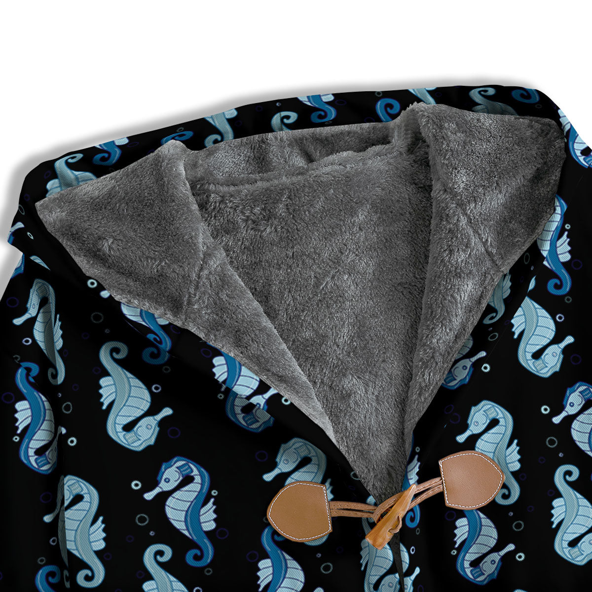 Seahorse Blue Print Pattern Men's Windbreaker Jacket-grizzshop