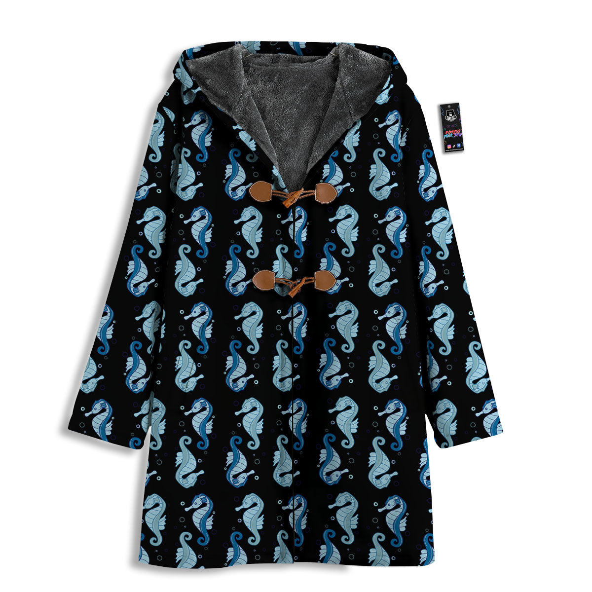 Seahorse Blue Print Pattern Men's Windbreaker Jacket-grizzshop