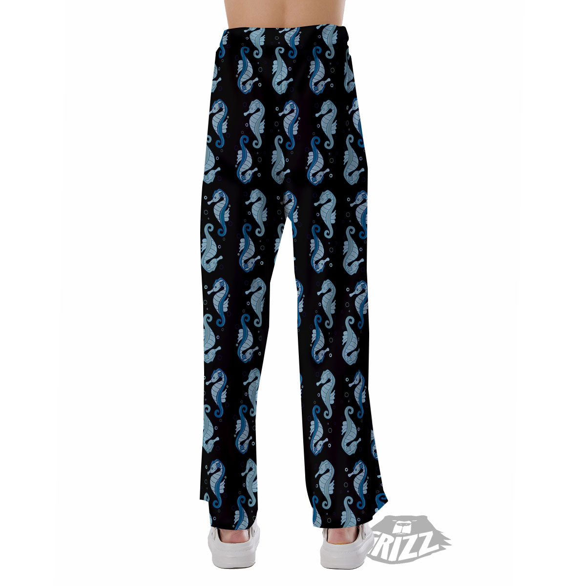 Seahorse Blue Print Pattern Pajama Pants-grizzshop