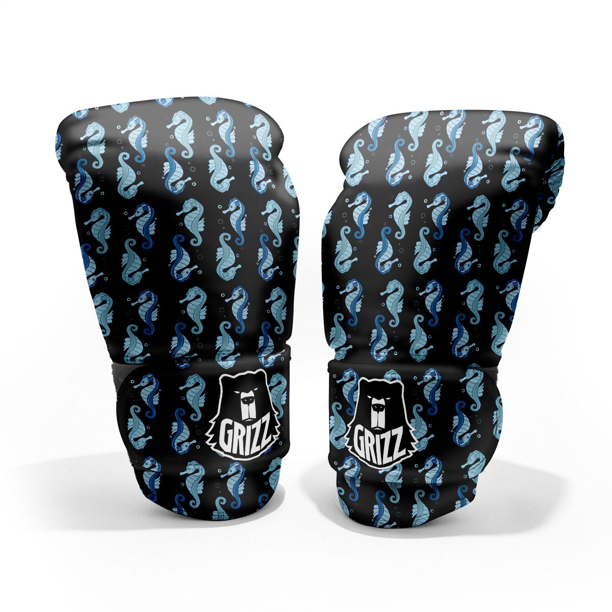 Seahorse Blue Print Pattern Pro Boxing Glove