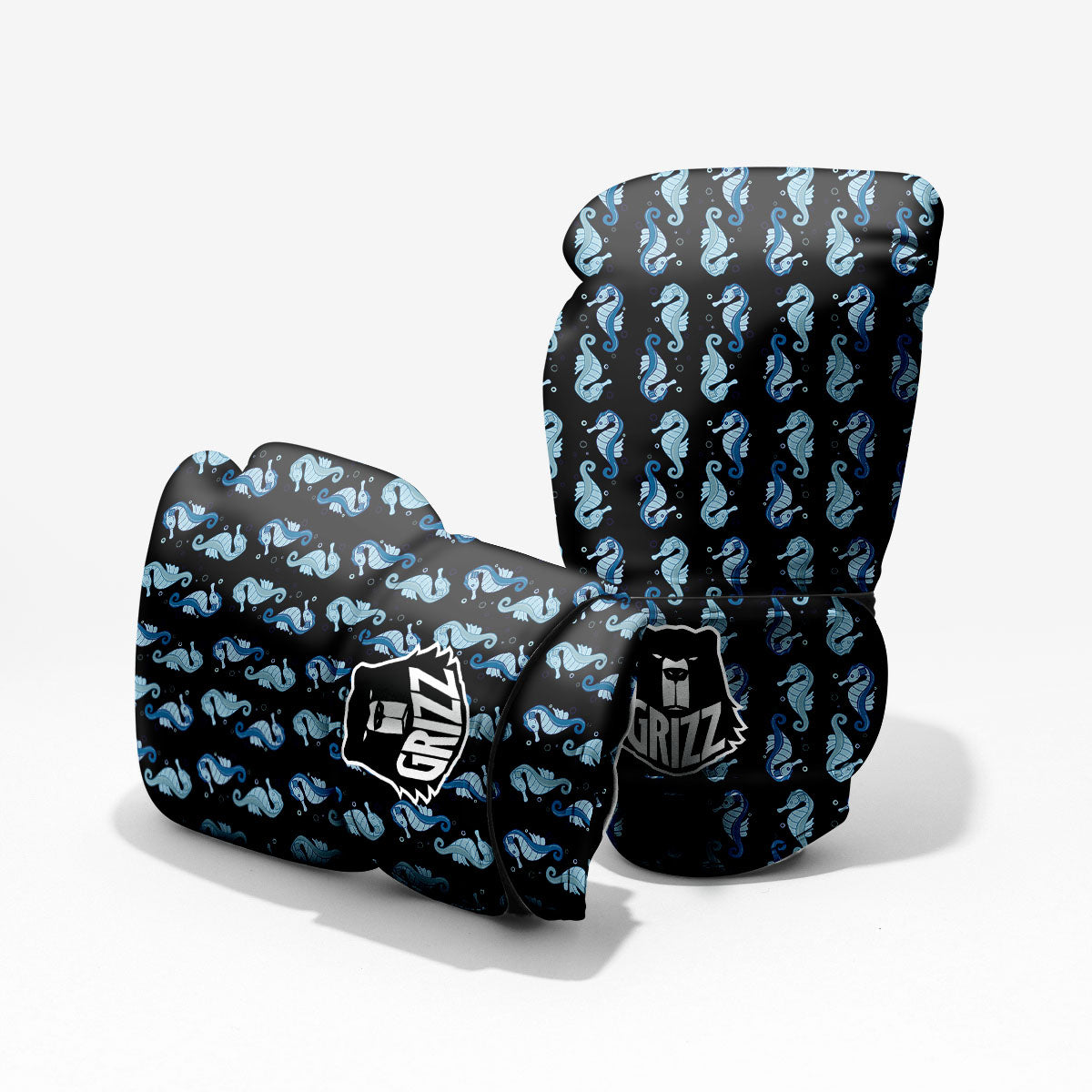 Seahorse Blue Print Pattern Pro Boxing Glove