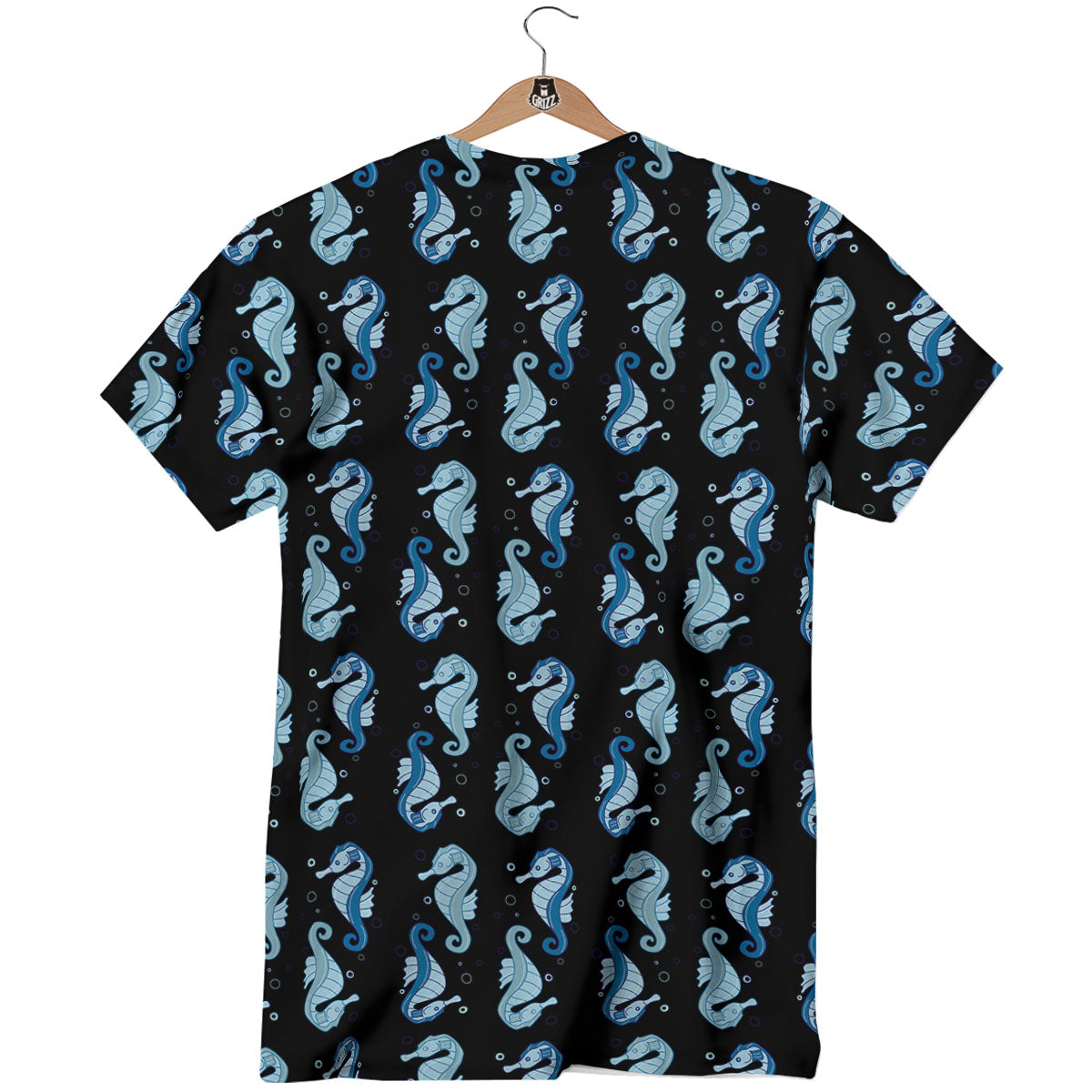 Seahorse Blue Print Pattern T-Shirt-grizzshop