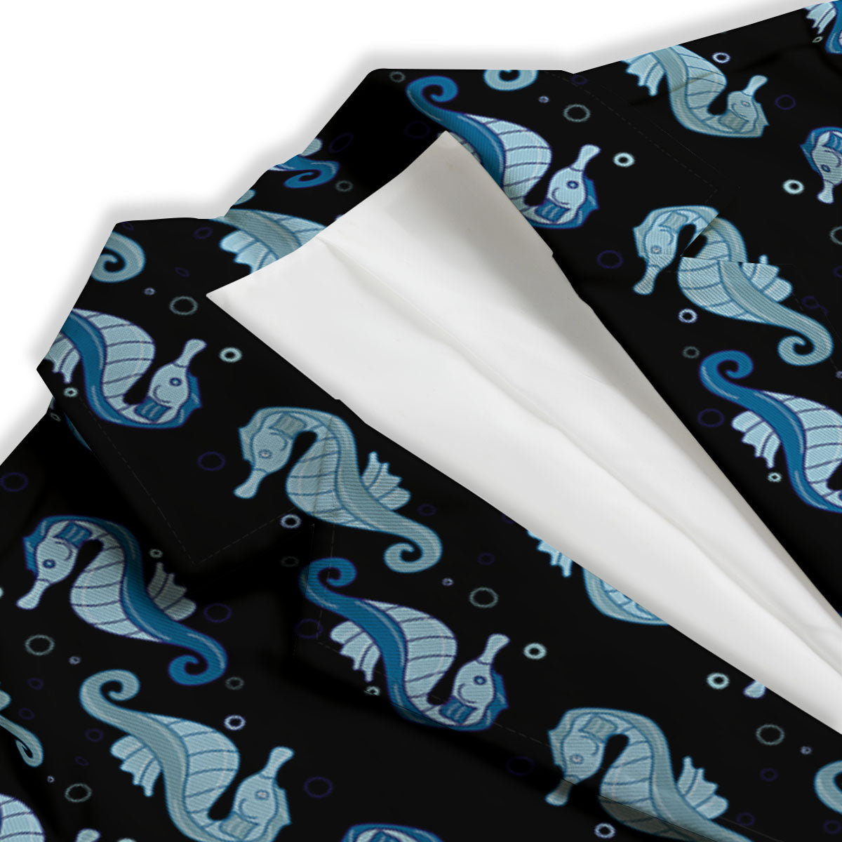Seahorse Blue Print Pattern Women's Blazer-grizzshop