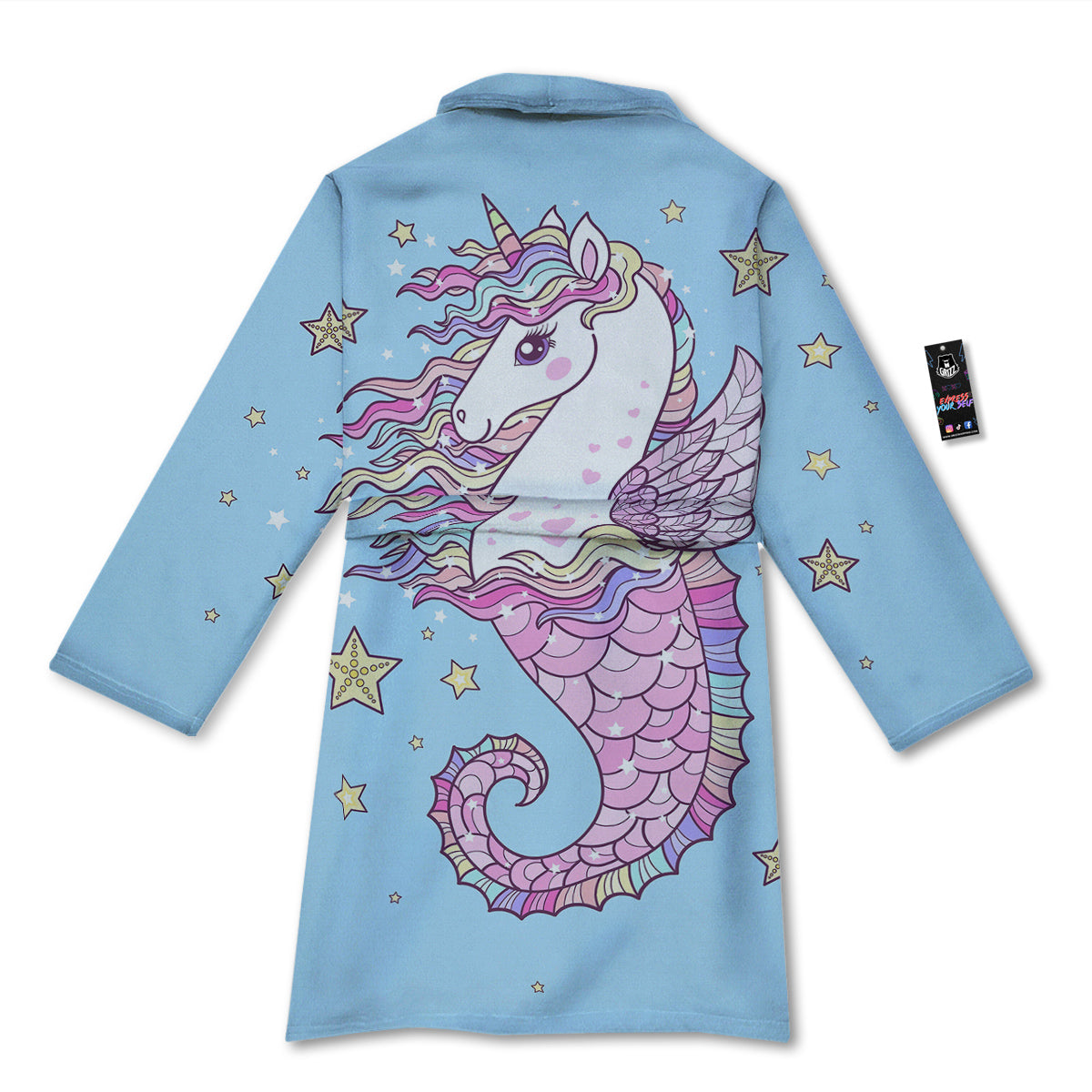 Seahorse Colorful Print Bathrobe-grizzshop