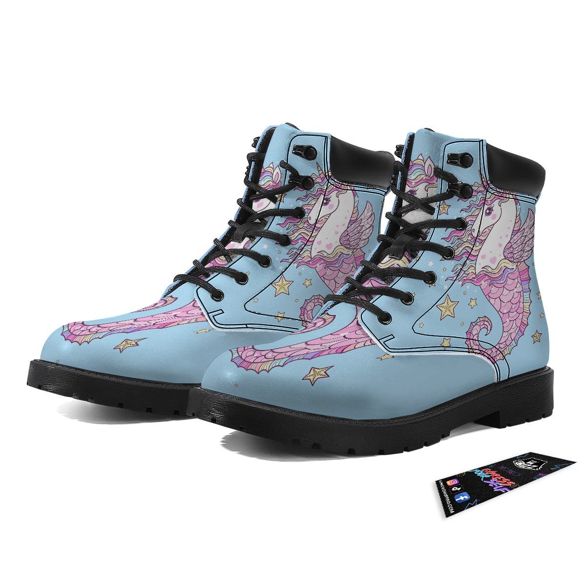Seahorse Colorful Print Boots-grizzshop
