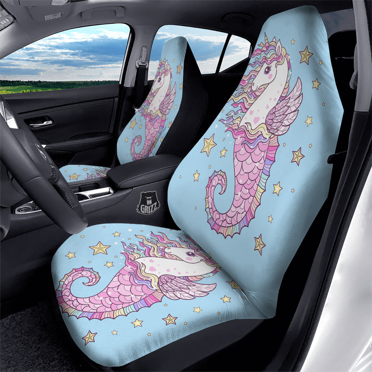 Seahorse Colorful Print Car Seat Covers-grizzshop