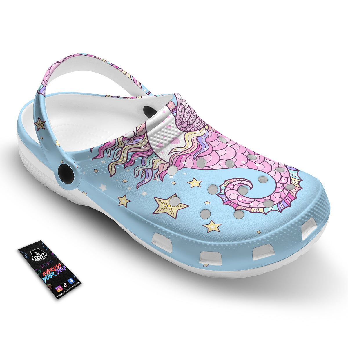 Seahorse Colorful Print Clog-grizzshop