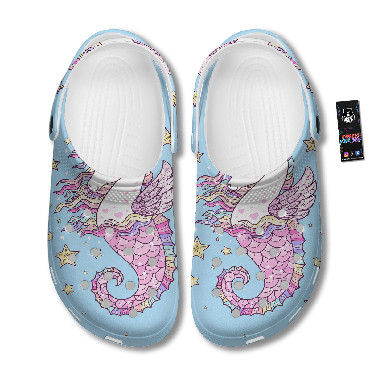 Seahorse Colorful Print Clog-grizzshop