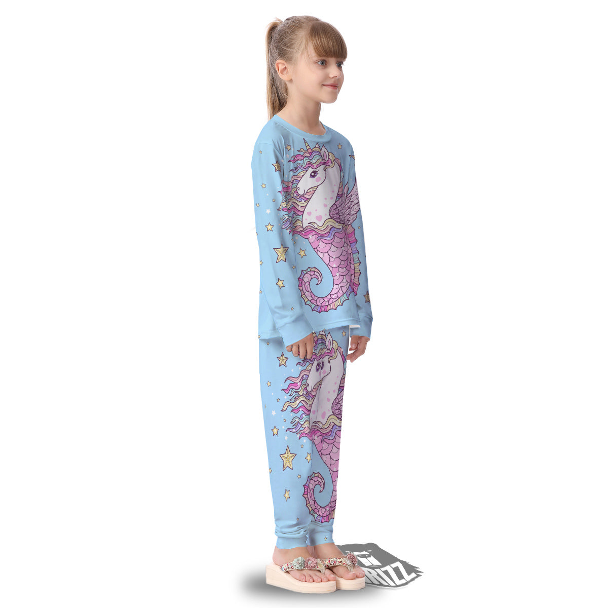 Seahorse Colorful Print Kid's Pajamas-grizzshop