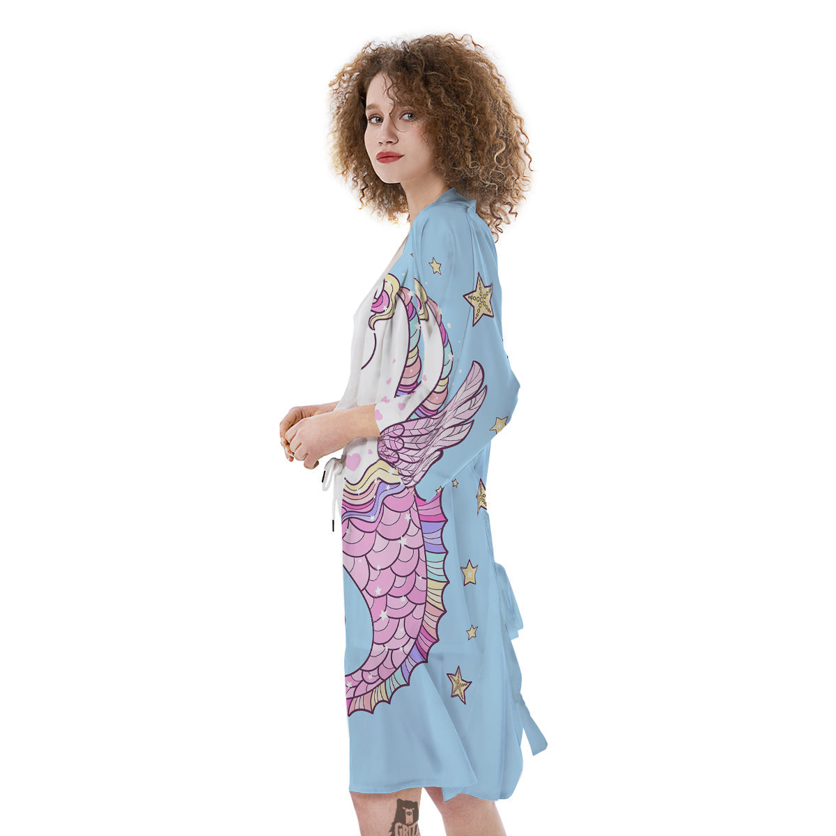 Seahorse Colorful Print Kimono-grizzshop
