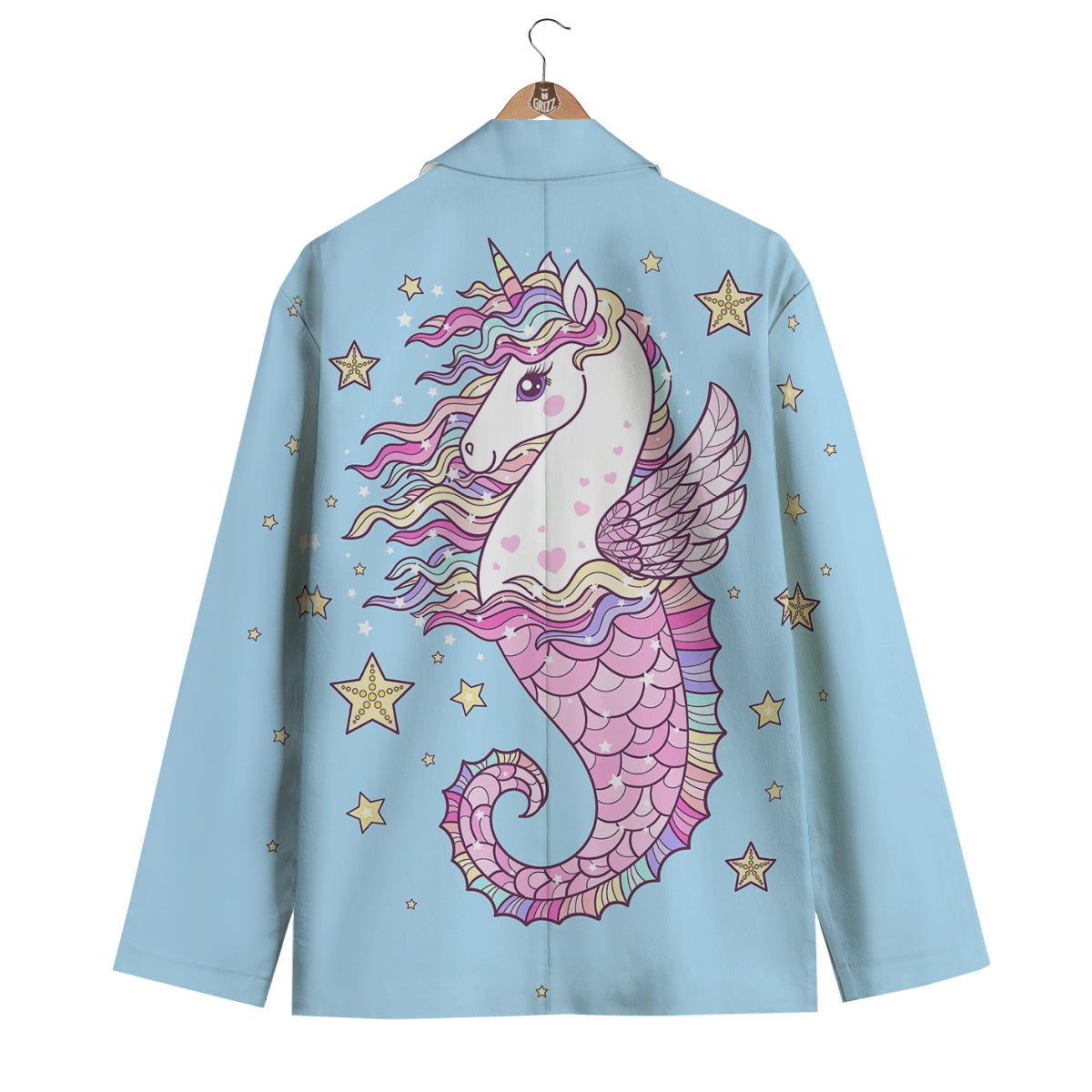 Seahorse Colorful Print Men's Blazer-grizzshop