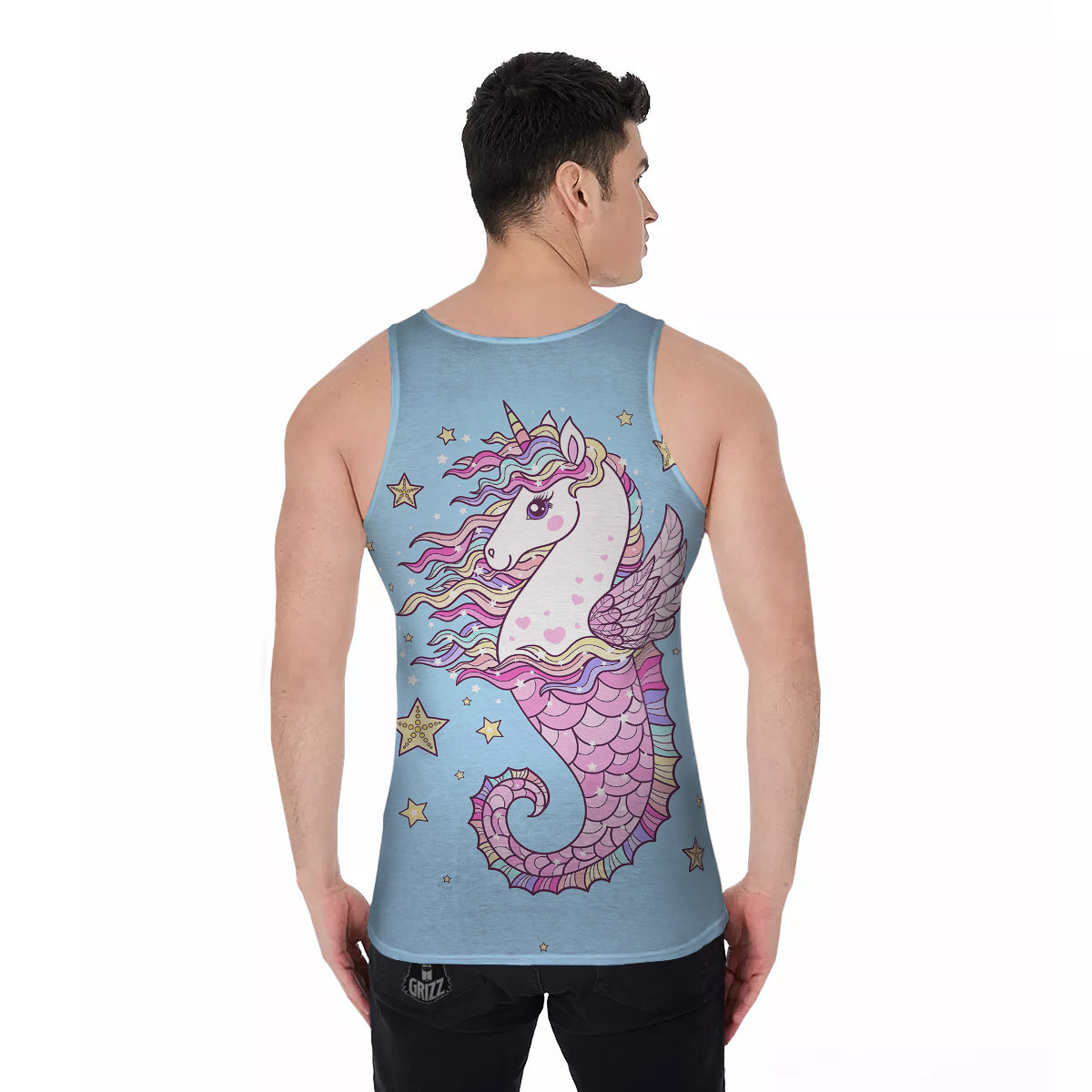 Seahorse Colorful Print Men's Tank Top-grizzshop