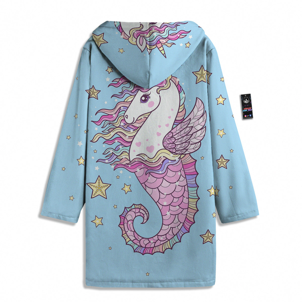 Seahorse Colorful Print Men's Windbreaker Jacket-grizzshop