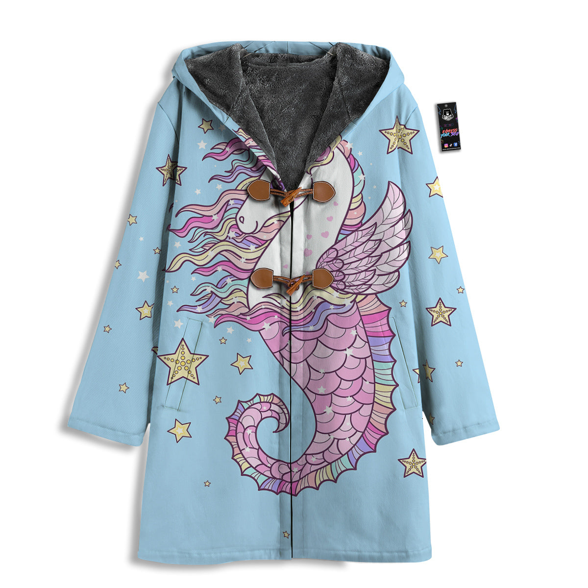 Seahorse Colorful Print Men's Windbreaker Jacket-grizzshop