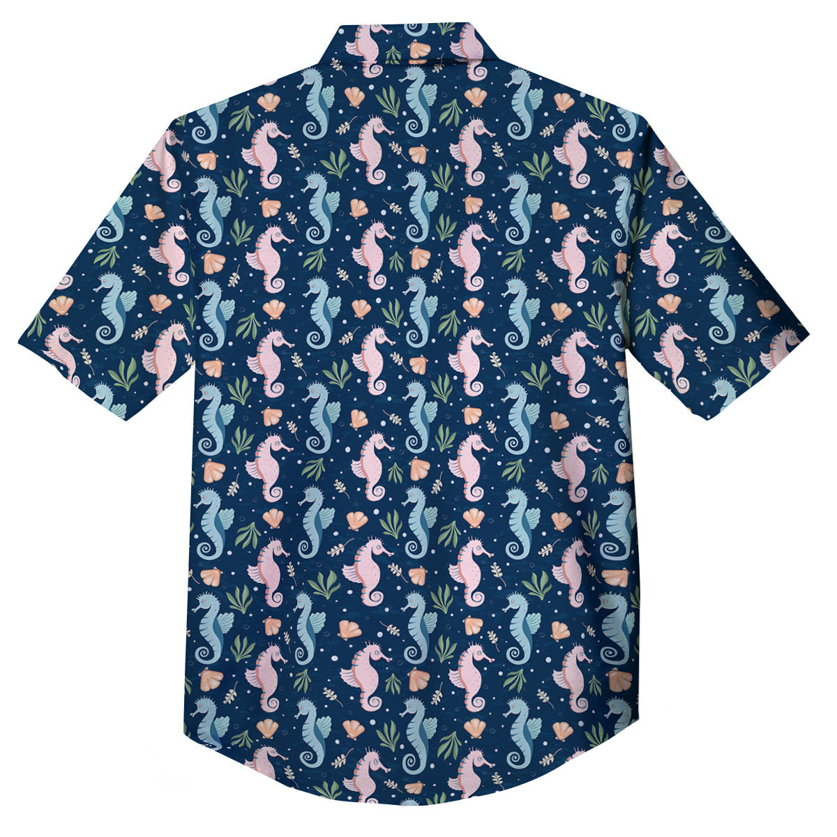 Seahorse Colorful Print Pattern Button Up Shirt-grizzshop