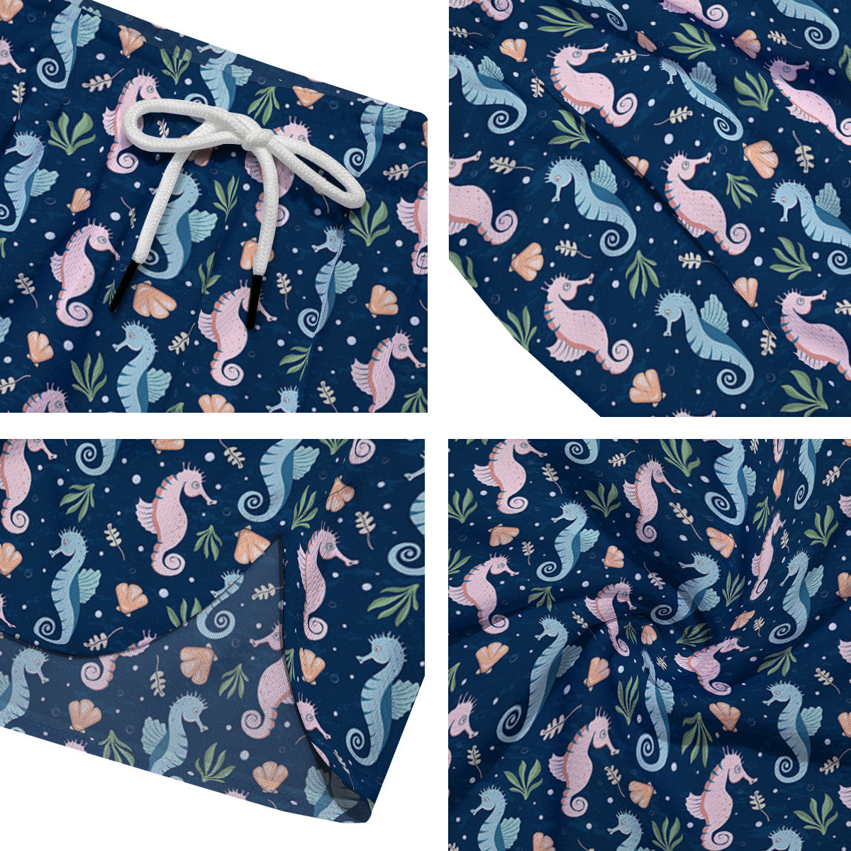 Seahorse Colorful Print Pattern Men's Running Shorts-grizzshop